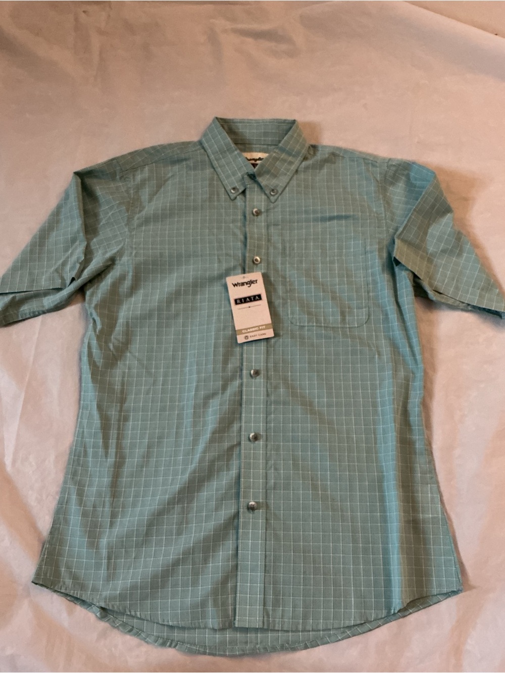 NWT Wrangler Riata youth boys XL Windowpane Button-Down Shirt
